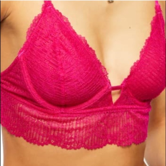 NWT Free People Alyssa Bra / Fuchsia / L - Picture 3 of 4